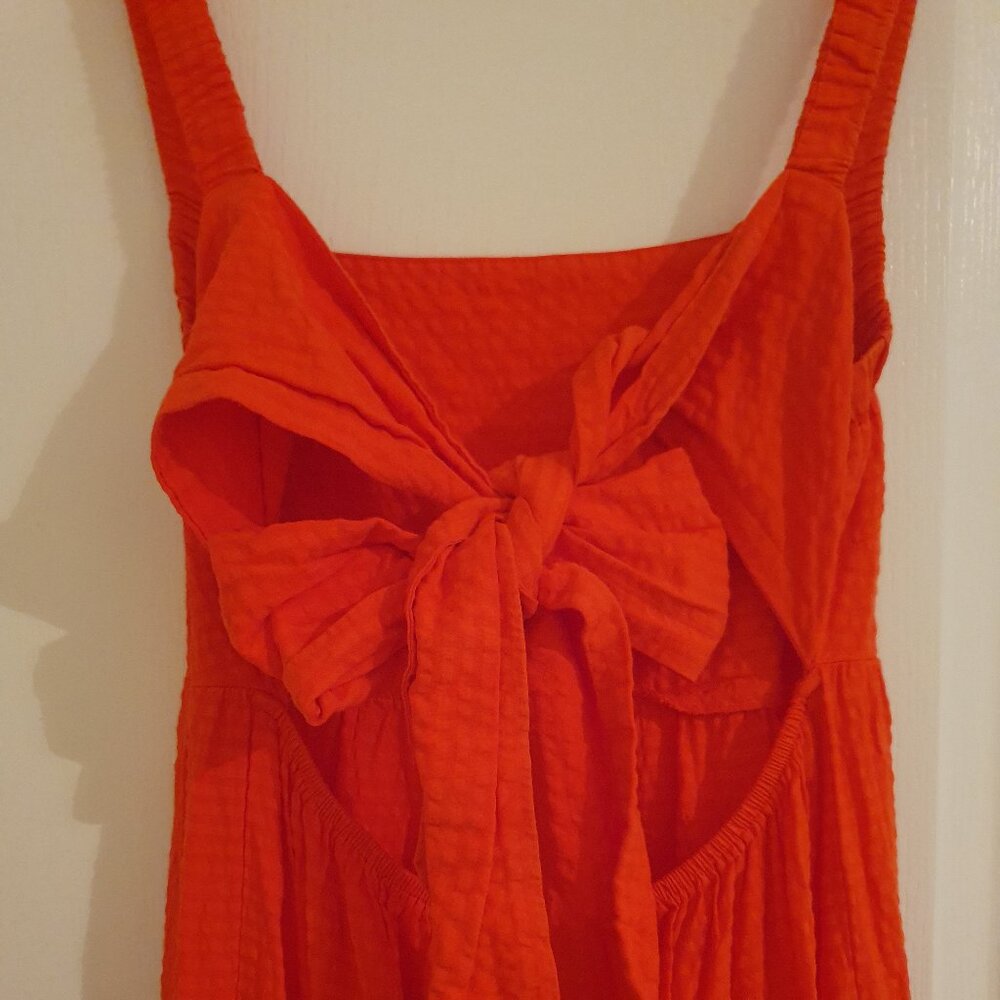 Topshop orange/red cotton dress. Size US 4